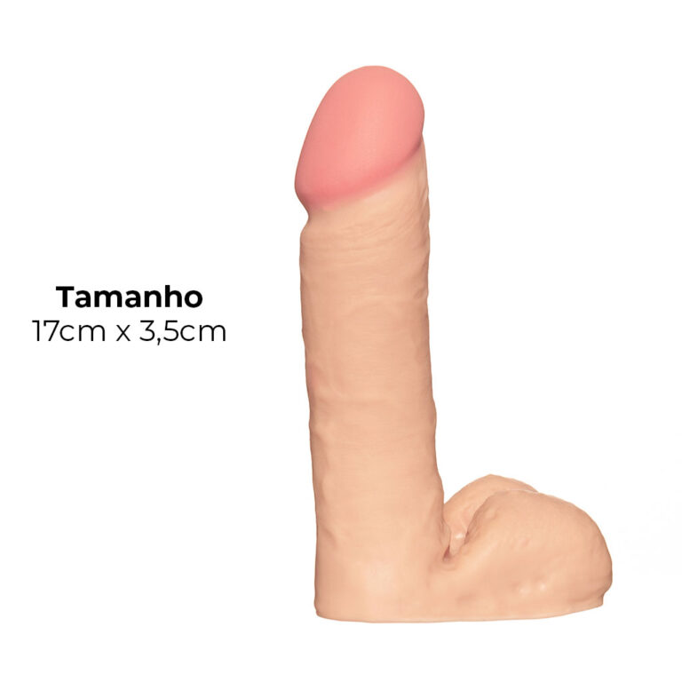 Pênis Médio 17cm x 3,5cm Realista Cyberskin Bege - Imagem 3