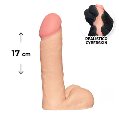 Pênis Médio 17cm x 3,5cm Realista Cyberskin Bege