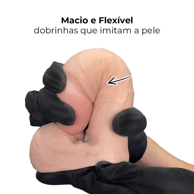 Pênis Médio 17cm x 3,5cm Realista Cyberskin Bege - Imagem 8