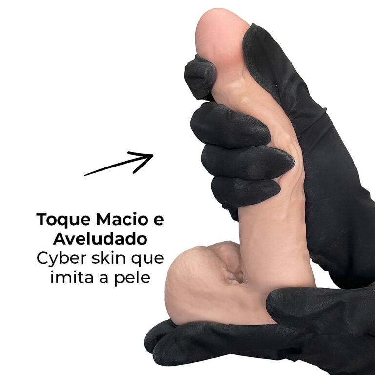 Pênis Médio 17cm x 3,5cm Realista Cyberskin Bege - Imagem 7
