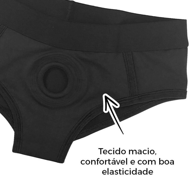Cinta Peniana 68cm a 78cm ao redor do corpo - Feita em Tecido - Formato Calcinha / Cueca / Sunguete (Sem Prótese) - Imagem 12