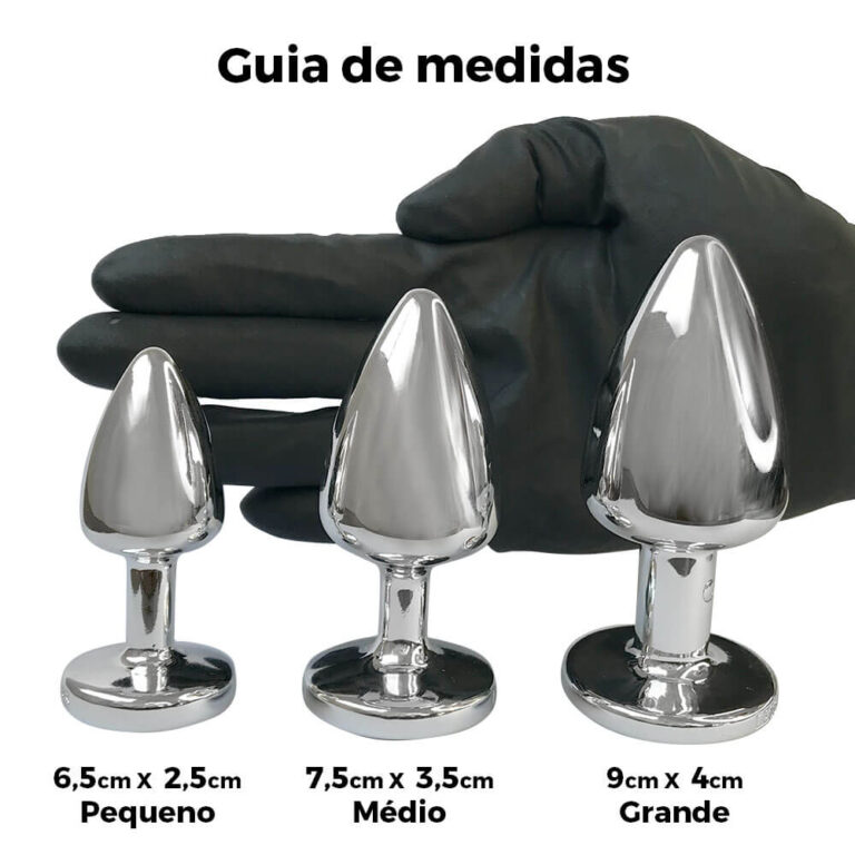 Plug Anal G 9cm x 4cm Leve sem Metal Prata Com Pedra Cravejada Vermelha - Feito em ABS HA155CV - Imagem 8