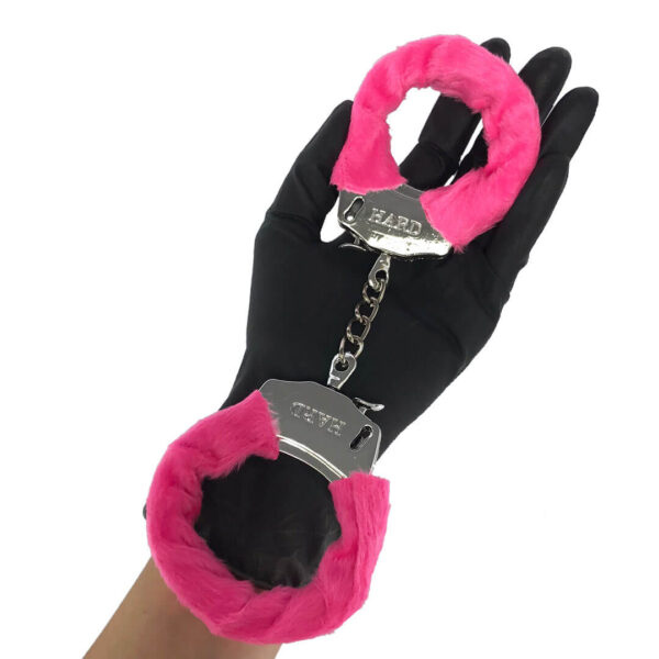 Algema Leve Sem Metal Cromada com Pelúcia Rosa com Chave - Filhos de ...