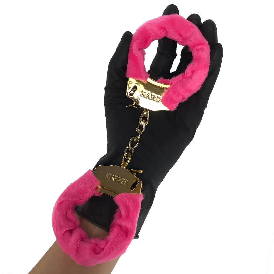 Algema Leve Sem Metal Dourada com Pelúcia Rosa com Chave - Filhos de ...