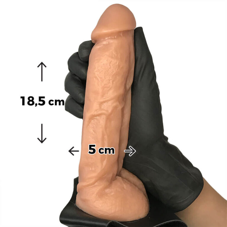 Cinta Peniana Grande 18,5cm x 5cm Bege com Escroto - Imagem 3