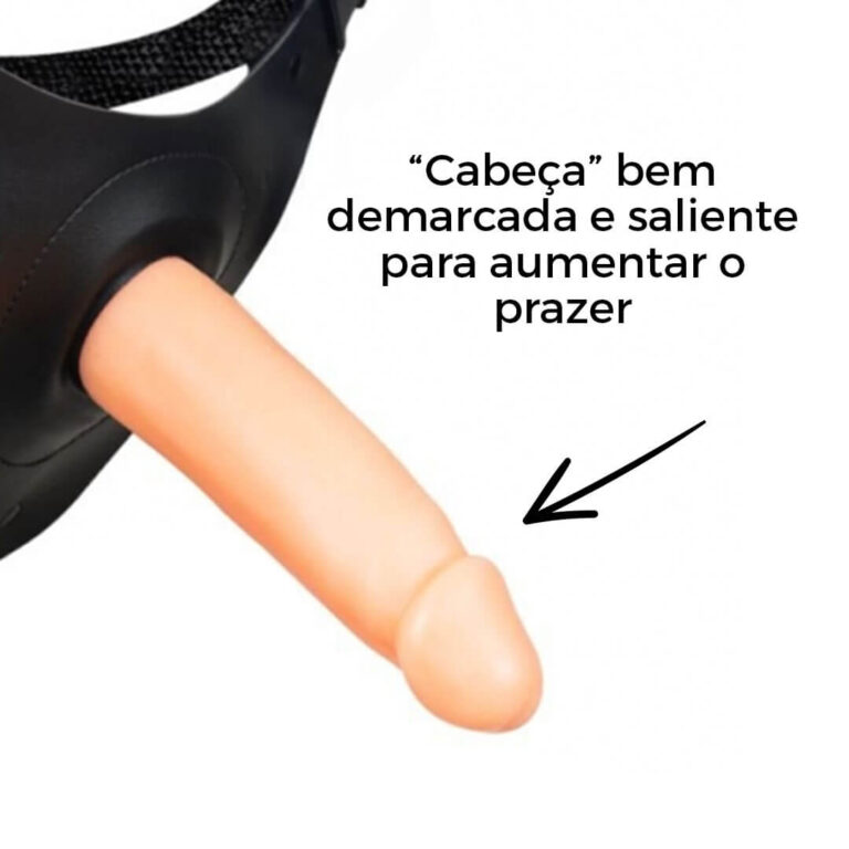 Cinta Peniana Média 14cm x 4cm com Pênis Bege - Imagem 9