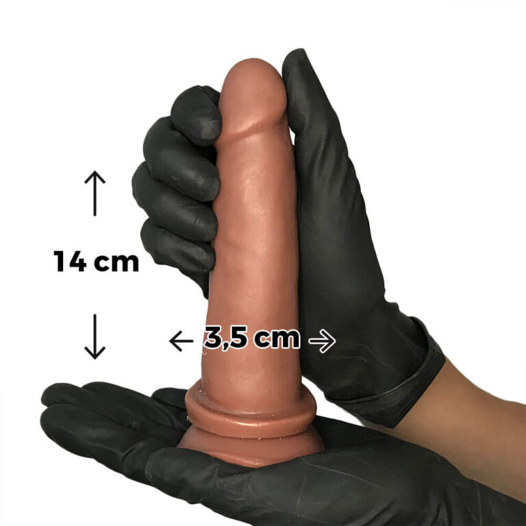Pênis Médio 14cm x 3,5cm Marrom com Ventosa - Imagem 3
