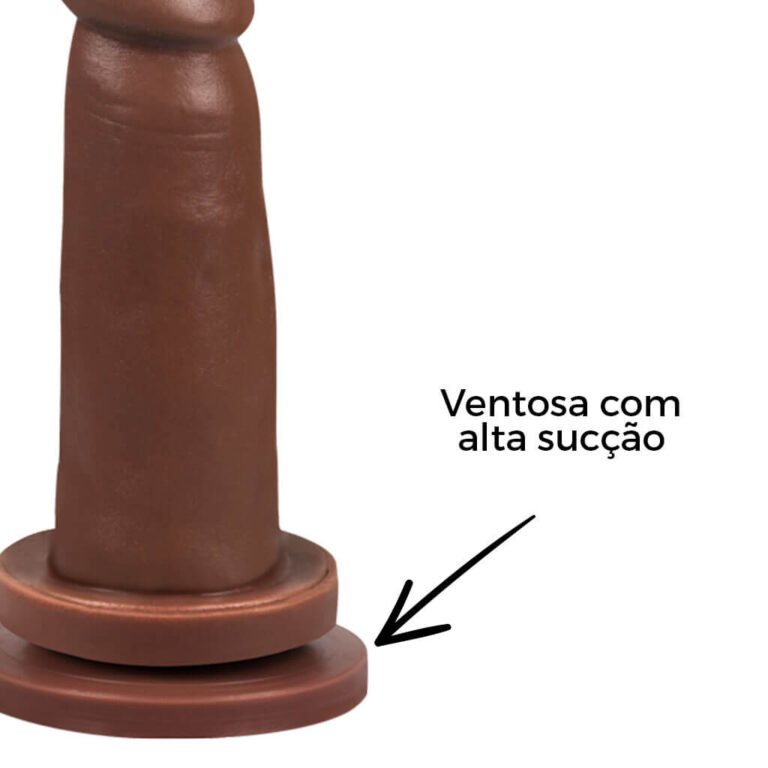 Pênis Médio 14cm x 3,5cm Marrom com Ventosa - Imagem 7