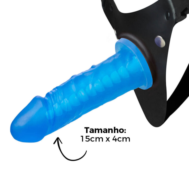 Cinta Peniana com Vértebra Colorida Azul 15cm x 4cm - Imagem 3