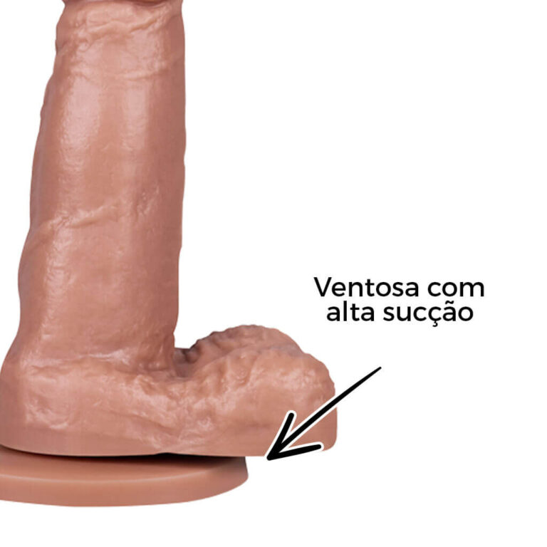 Pênis Pequeno 12,5cm x 3,2cm Bege com Escroto e Ventosa - Imagem 8