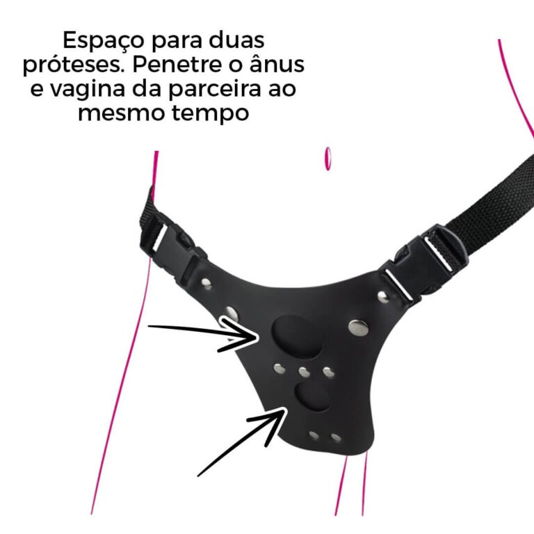 Cinta Peniana Dois Furos Dupla Penetração Ânus e Vagina (Sem Prótese) - Imagem 3