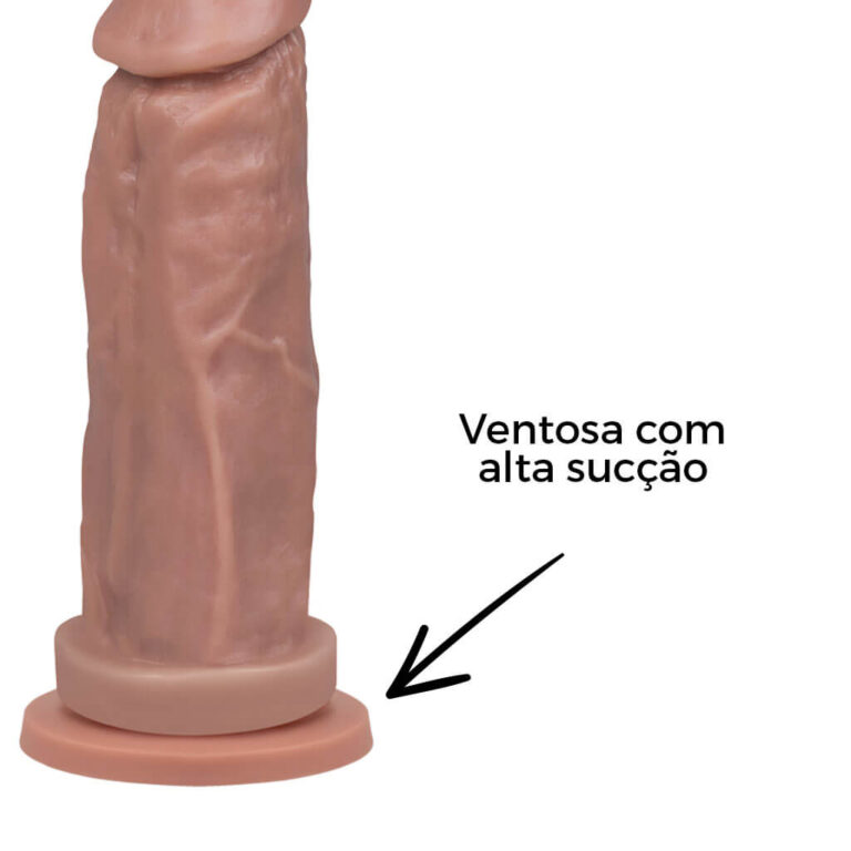Pênis Médio 17cm x 4,5cm Bege com Ventosa - Imagem 8