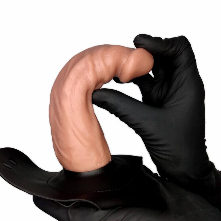 Cinta Peniana Média 15cm x 4cm com Pênis e Vibro Bege - Imagem 4