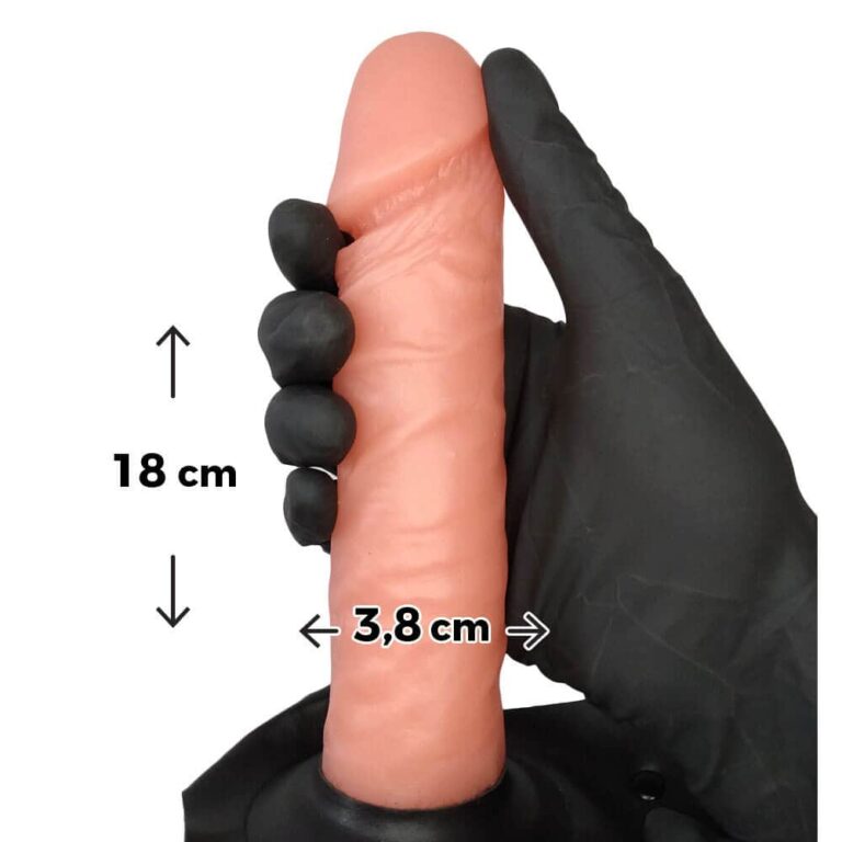 Cinta Peniana Grande 18cm x 3,8cm com Pênis Bege - Imagem 3