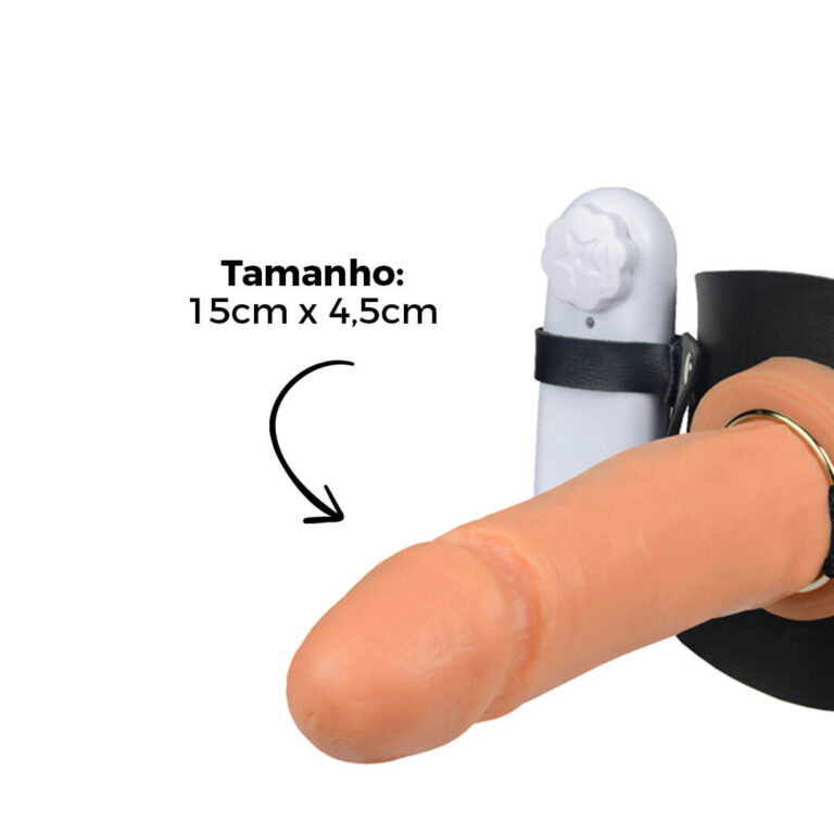 Cinta Peniana de Coxa 15cm x 4,5cm com Vibro Bege - Imagem 6