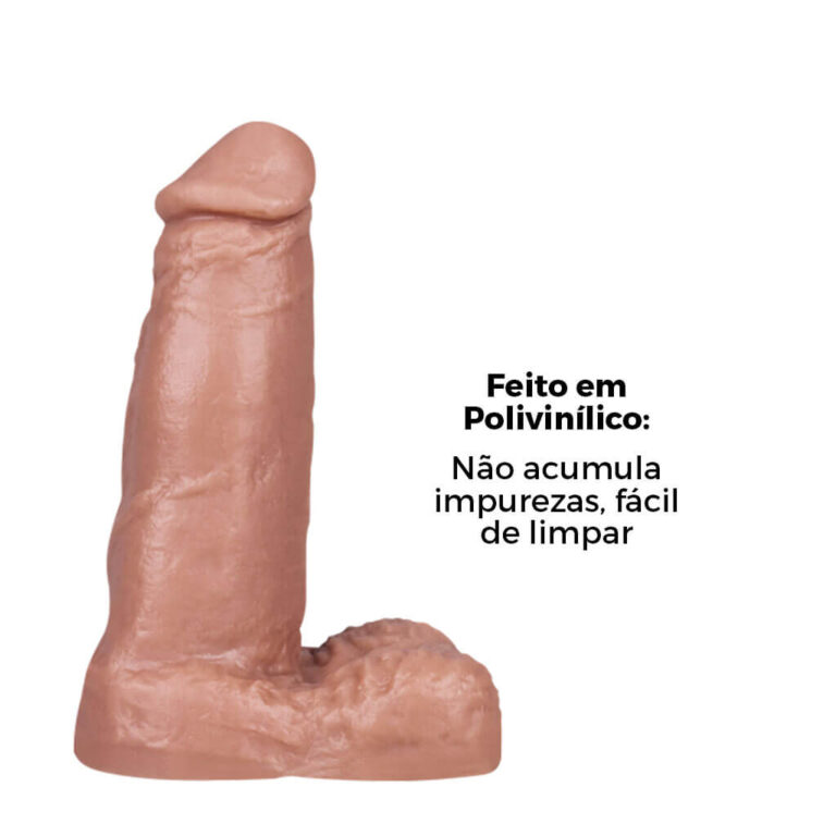Pênis Pequeno 12,5cm x 3,2cm Bege com Escroto - Imagem 8