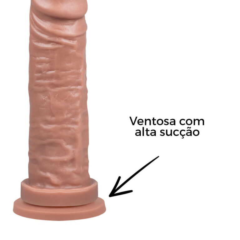 Pênis Grande 18cm x 4,5cm Bege com Ventosa - Imagem 8
