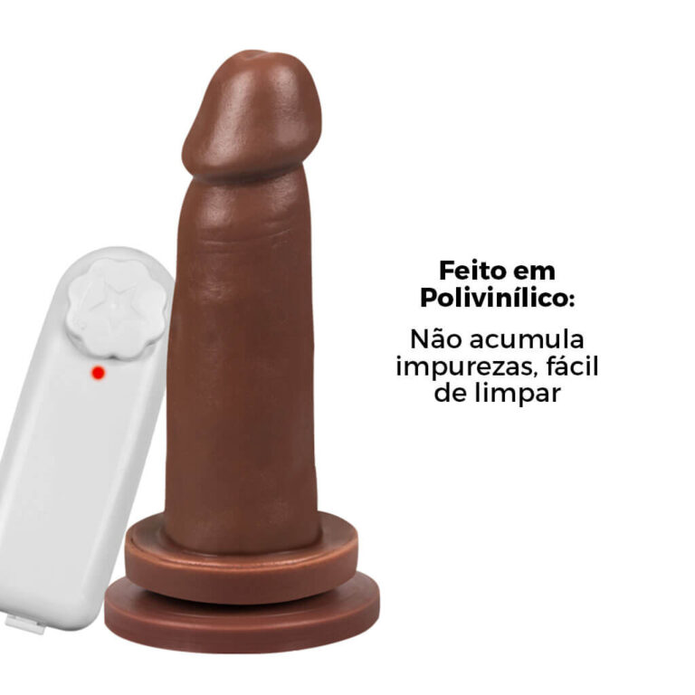 Pênis Médio 14cm x 3,5cm Marrom com Ventosa e Vibro - Imagem 10