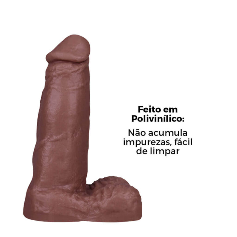 Pênis Pequeno 12,5cm x 3,2cm Marrom com Escroto - Imagem 8