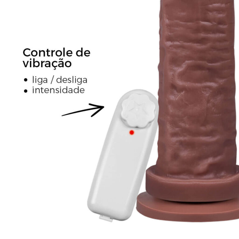 Pênis Grande 18cm x 4,5cm Marrom com Ventosa e Vibro - Imagem 8