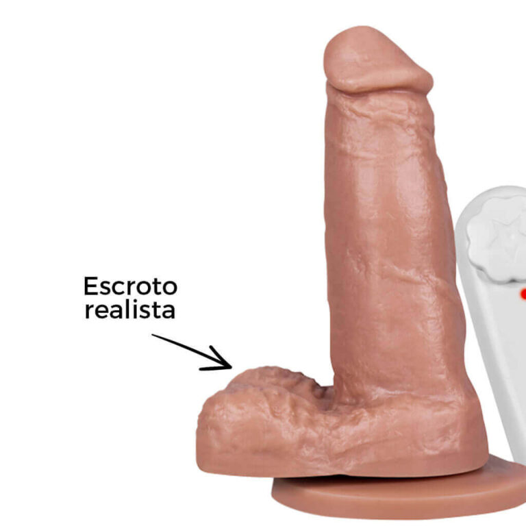 Pênis Pequeno 12,5cm x 3,2cm Bege com Escroto, Ventosa e Vibro - Imagem 8