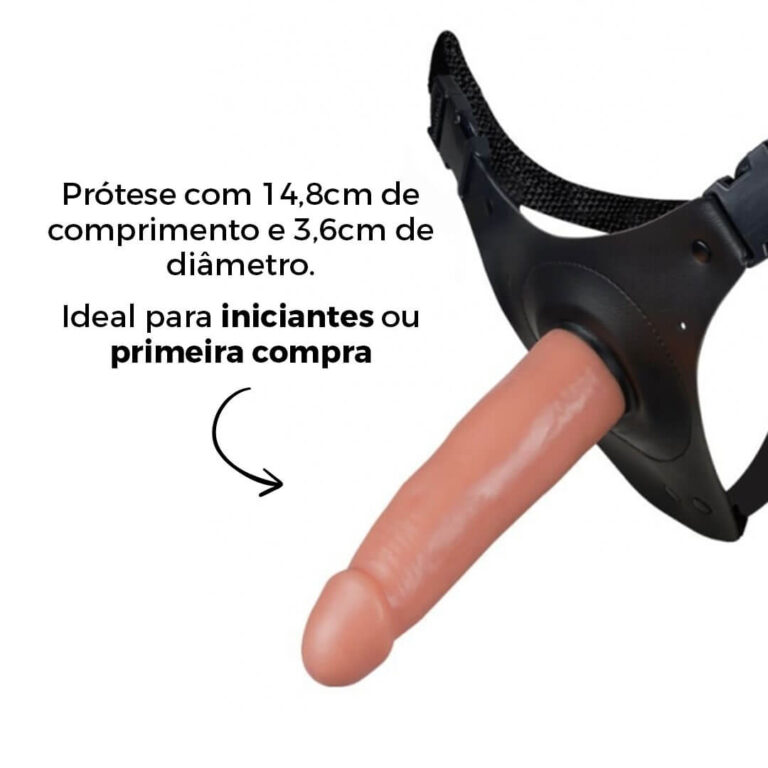 Cinta Peniana Média 14,8 x 3,6cm com Pênis Bege - Imagem 3