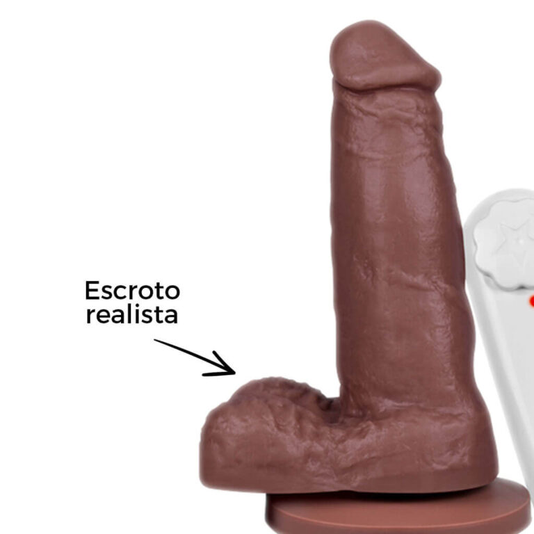 Pênis Pequeno 12,5cm x 3,2cm Marrom com Escroto, Ventosa e Vibro - Imagem 8