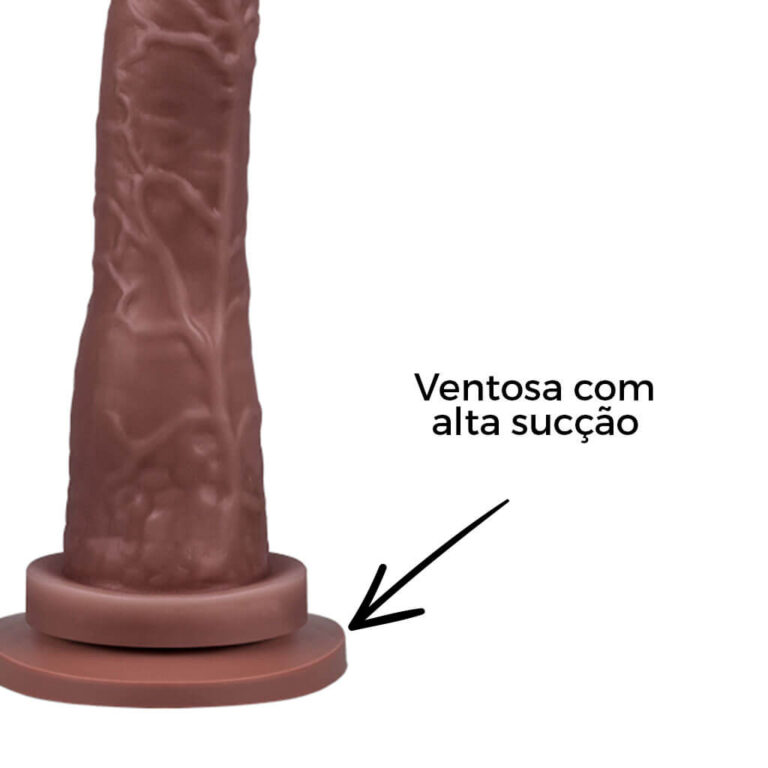 Pênis Grande 19cm x 3,8cm Marrom com Ventosa - Imagem 8