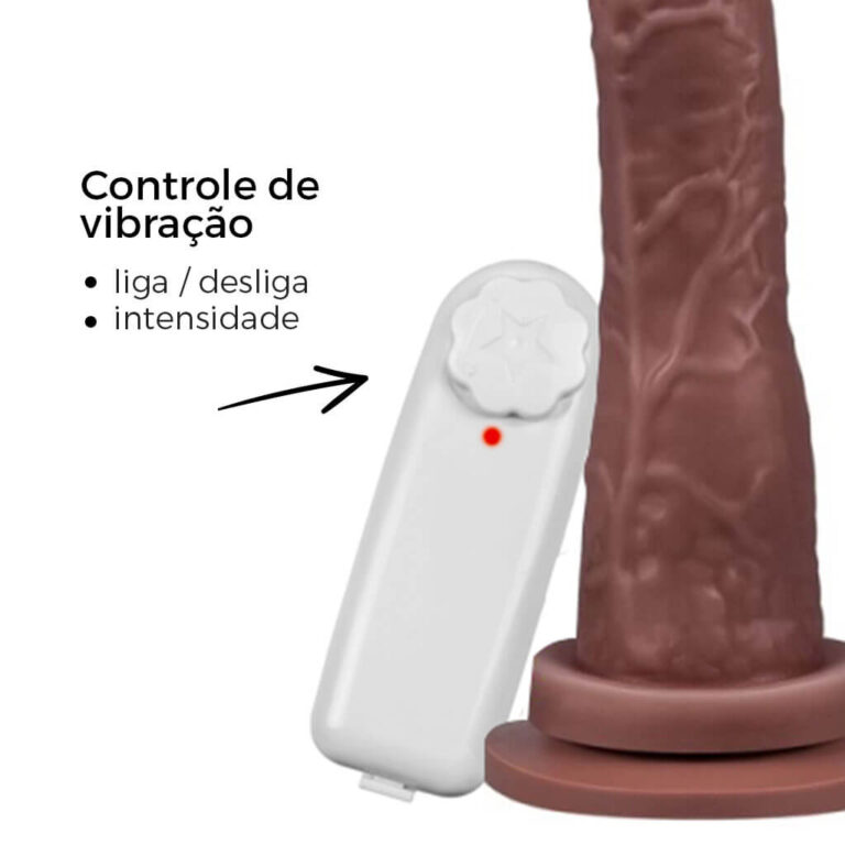 Pênis Grande 19cm x 3,8cm Marrom com Ventosa e Vibro - Imagem 9