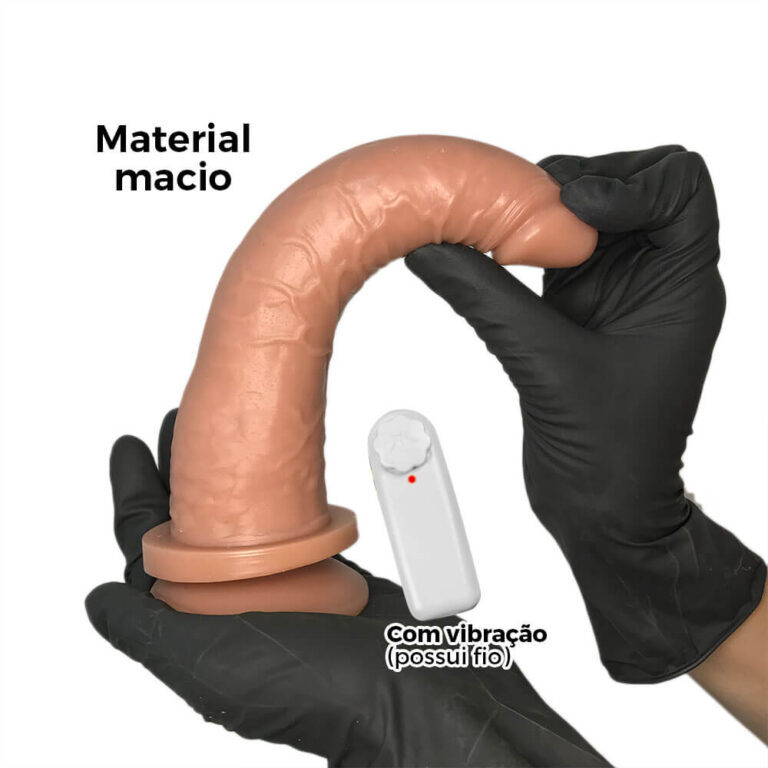 Pênis Grande 19cm x 3,8cm Bege com Ventosa e Vibro - Imagem 7