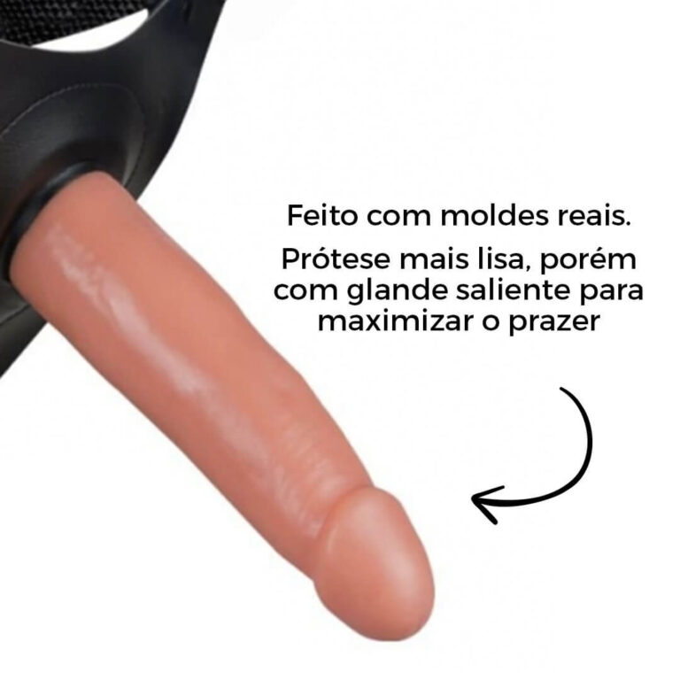 Cinta Peniana Média 14,8 x 3,6cm com Pênis Bege - Imagem 9