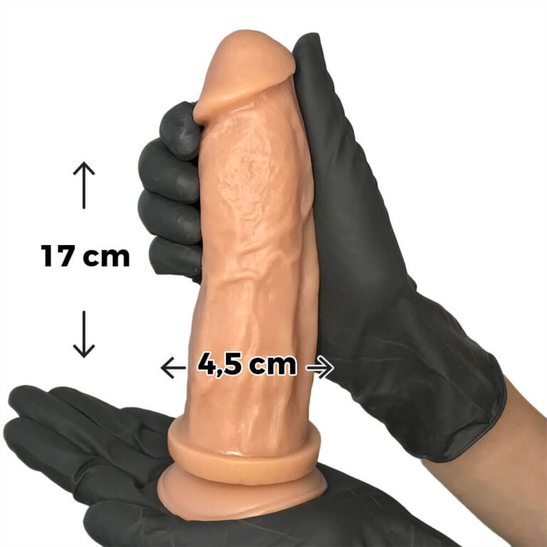 Pênis Médio 17cm x 4,5cm Bege com Ventosa - Imagem 3