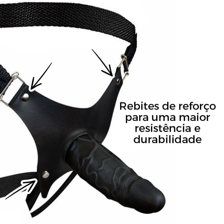 Cinta Peniana Para Dupla Penetração Na Mulher 12cm x 3cm com Pênis Preta - Imagem 13