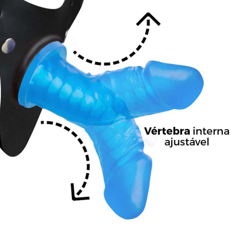 Cinta Peniana com Vértebra Colorida Azul 15cm x 4cm - Imagem 7