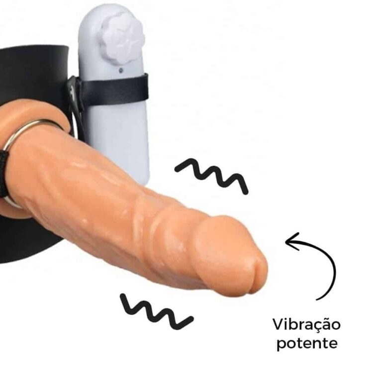Cinta Peniana de Coxa 16cm x 3,4cm com Vibro Bege - Imagem 9