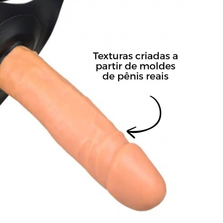 Cinta Peniana Média 17,5cm x 4,5cm com Pênis Bege - Imagem 7