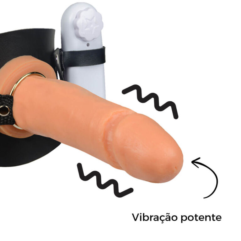 Cinta Peniana de Coxa 15cm x 4,5cm com Vibro Bege - Imagem 7