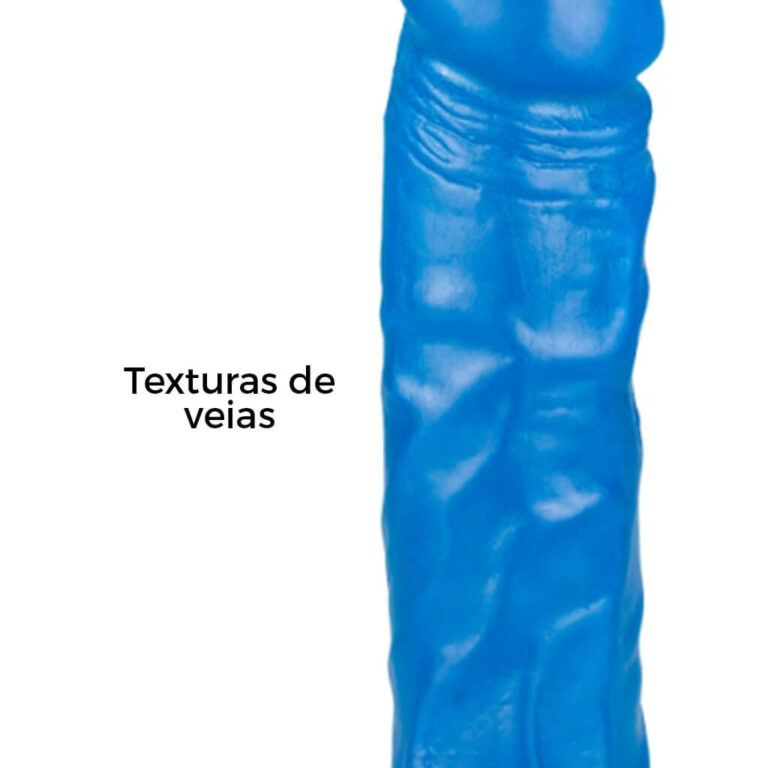 Pênis Médio 16,5cm x 3,6cm Colorido Azul - Imagem 9