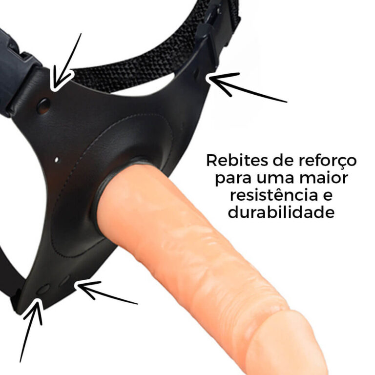 Cinta Peniana Grande 18cm x 3,8cm com Pênis Bege - Imagem 9