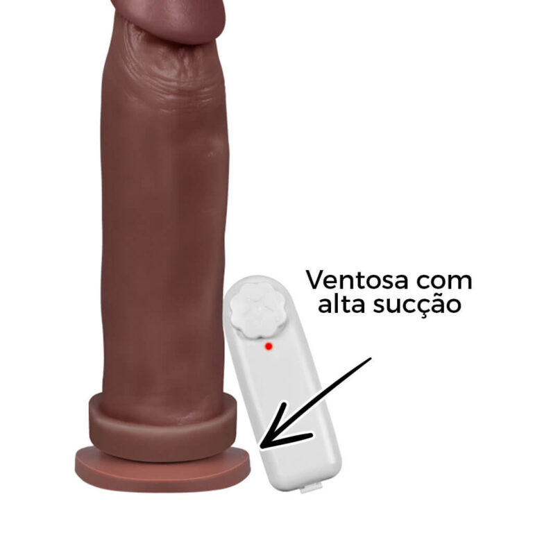 Pênis Grande 20,5cm x 5cm Marrom com Ventosa e Vibro - Imagem 10