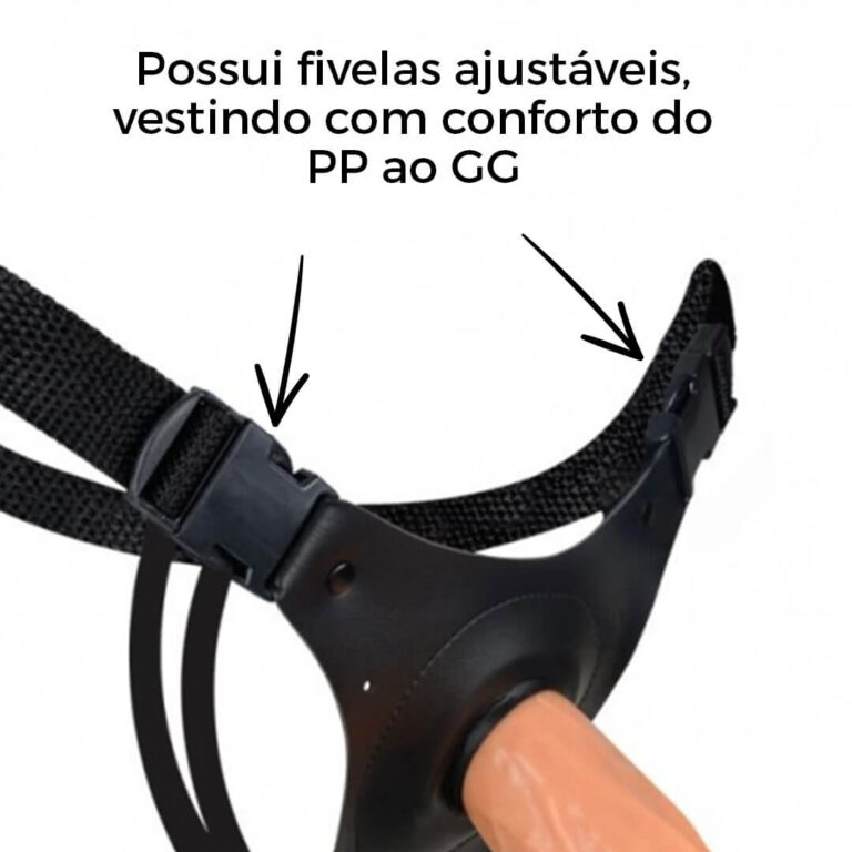 Cinta Peniana Média 16cm x 3,4cm com Pênis Bege - Imagem 8