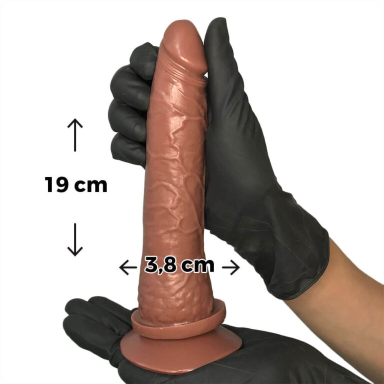Pênis Grande 19cm x 3,8cm Marrom com Ventosa - Imagem 3