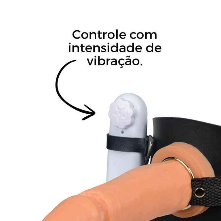 Cinta Peniana de Coxa 15cm x 4,5cm com Vibro Bege - Imagem 9