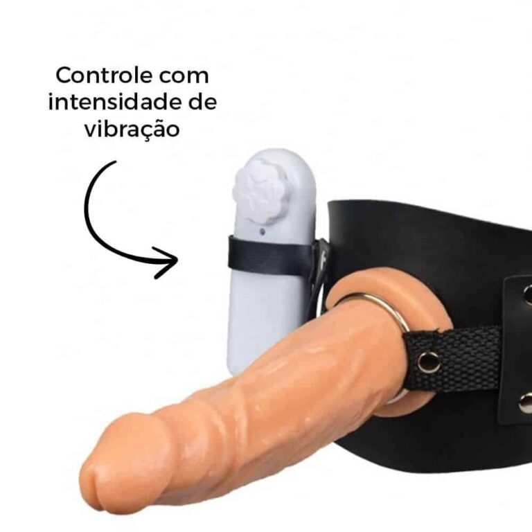 Cinta Peniana de Coxa 16cm x 3,4cm com Vibro Bege - Imagem 10