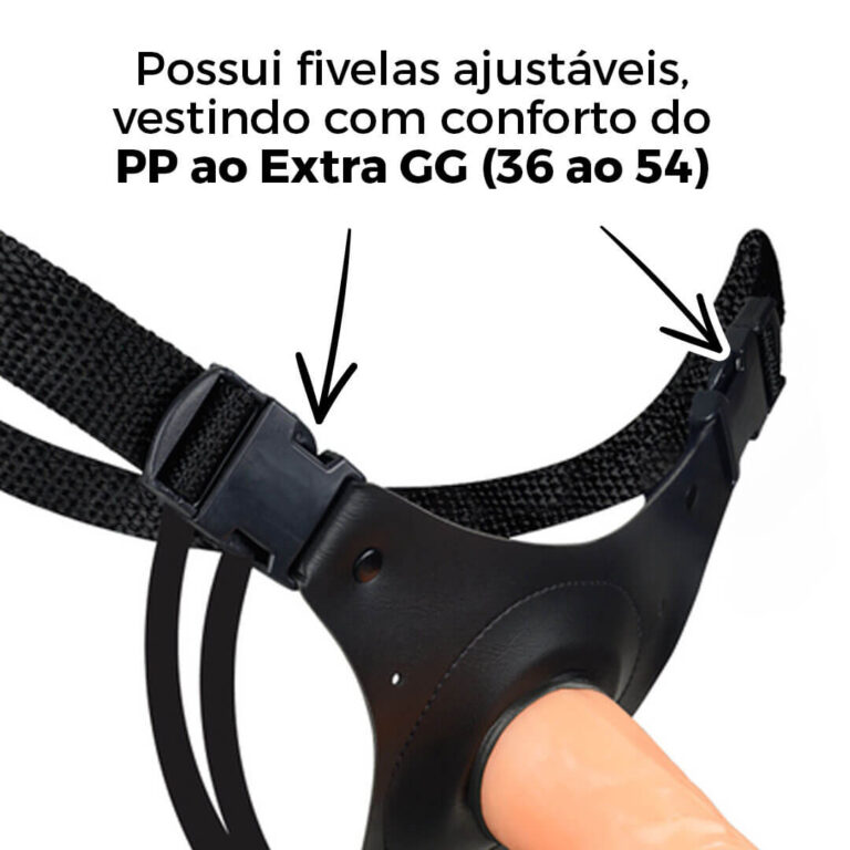 Cinta Peniana Grande 18cm x 3,8cm com Pênis Bege - Imagem 7