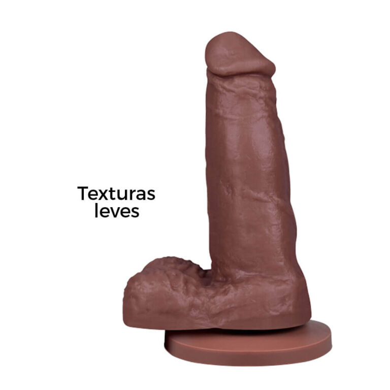 Pênis Pequeno 12,5cm x 3,2cm Marrom com Escroto e Ventosa - Imagem 10
