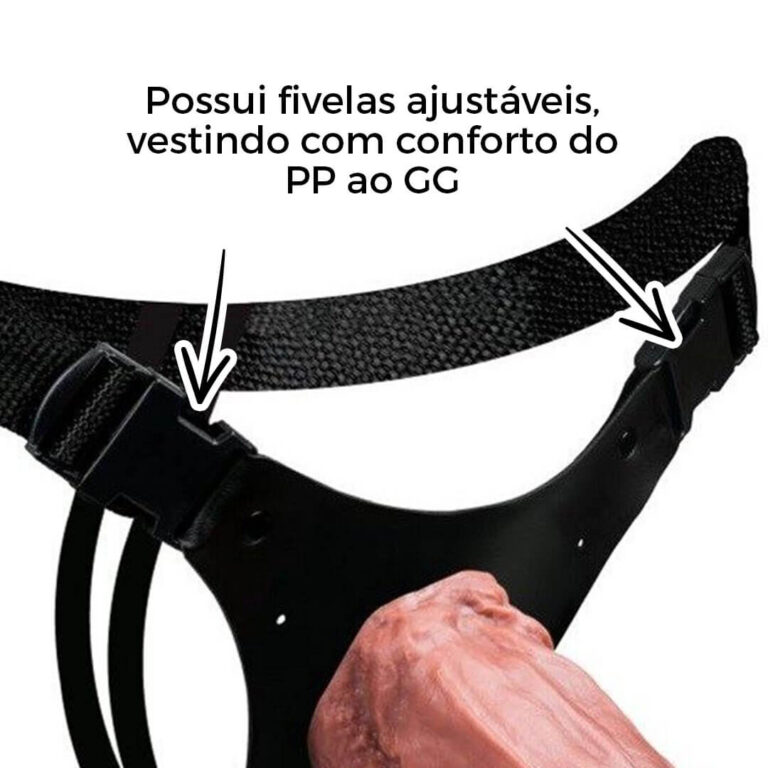 Cinta Peniana Grande 18,5cm x 5cm Marrom com Escroto - Imagem 11