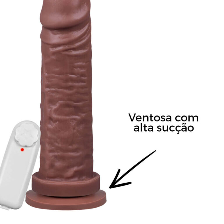 Pênis Grande 18cm x 4,5cm Marrom com Ventosa e Vibro - Imagem 10