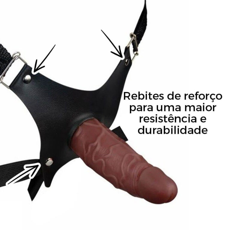 Cinta Peniana Para Dupla Penetração Na Mulher 12cm x 3cm com Pênis Marrom - Imagem 10