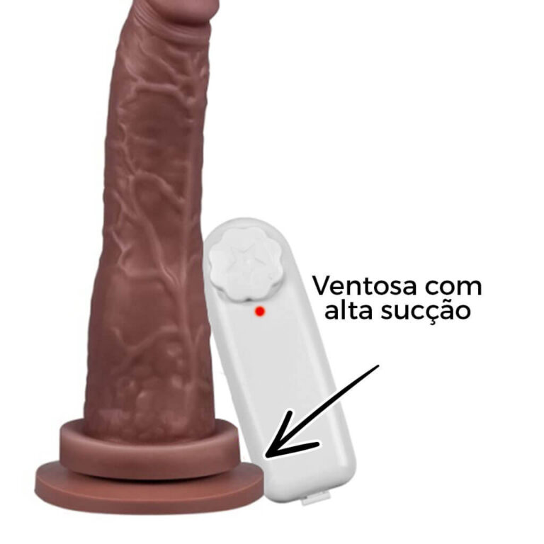 Pênis Grande 19cm x 3,8cm Marrom com Ventosa e Vibro - Imagem 11